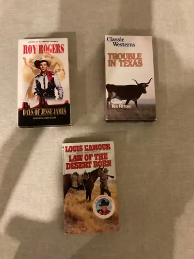 Western VHS Lot, and Louis Lamour Western Book, View more