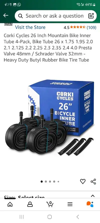Corki Cycles Inner Tubes 4-pack , View more