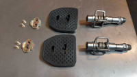 Crank Bros Pedals, cleats, and clip in flat inserts