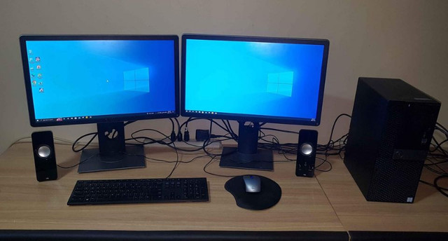 Dell Dual Monitor Computer Package (Windows 10 Pro) in Desktop Computers in Brantford