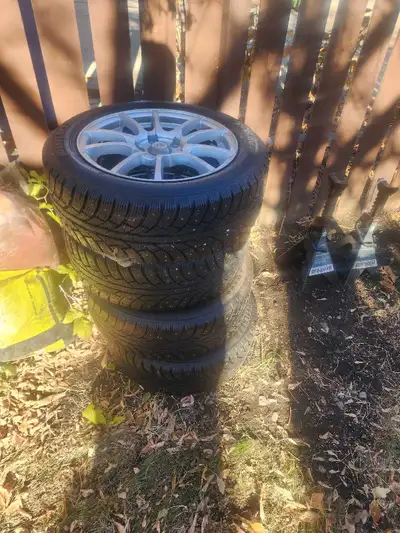 These tires are studded and ready for winter.