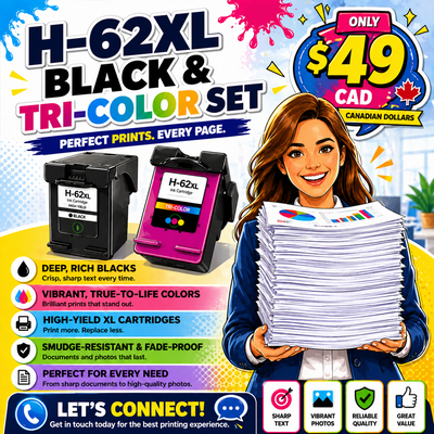 H-62XL Ink Cartridge Black & Tri color set, View more