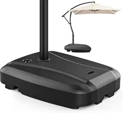 Heavy-Duty Umbrella Base with Wheels – 300lb Capacity Cantilever Offset Patio Stand, Black HDPE Pric...