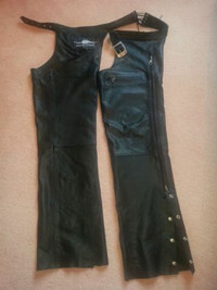 ROADKROME Black Leather Chaps
