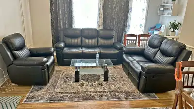 Leather Reclining Sofa Set, View more