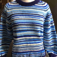 Hand Knit Blue Sweater