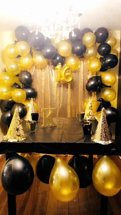 Shimmer Backdrops 7 x 8ft Gold sequin party backdrop perfect for event, photography, and more Pickup...