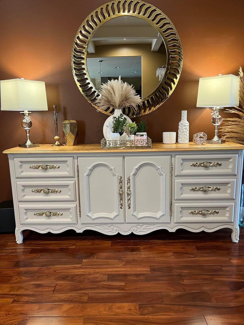 Refinished real wood French provincial style sideboard Hutches