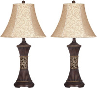 (NEW) Ashley Mariana Poly Table Lamp 2 Traditional Antique Brown
