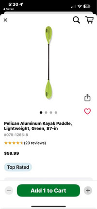 Pelican aluminum 2 piece kayak paddle NEW