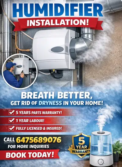 Breath easier get rid of dryness in home Call 6475689076 or drop a message on Kijiji to get your new...