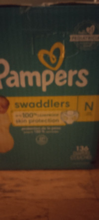 Pampers Swaddlers Newborn New Box 136 diapers (unopened)