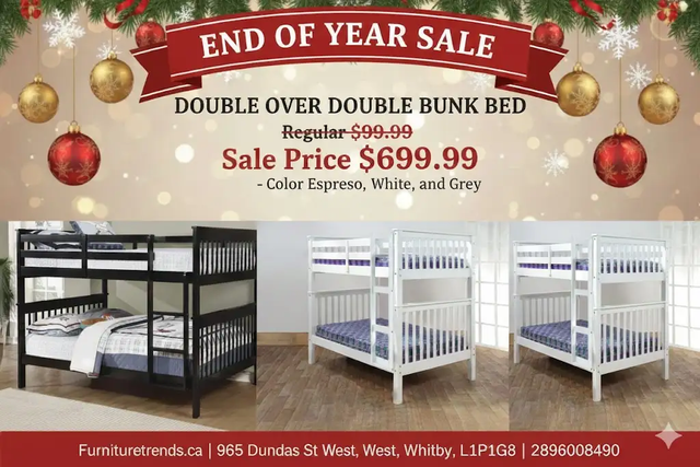 Winter sale Start now Solid Wood Bunk bed start from  $549.9 in Beds & Mattresses in Peterborough - Image 7