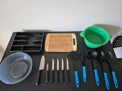 Kitchen Essentials Bundle – Utensils, Knives, Cutting Board, View more