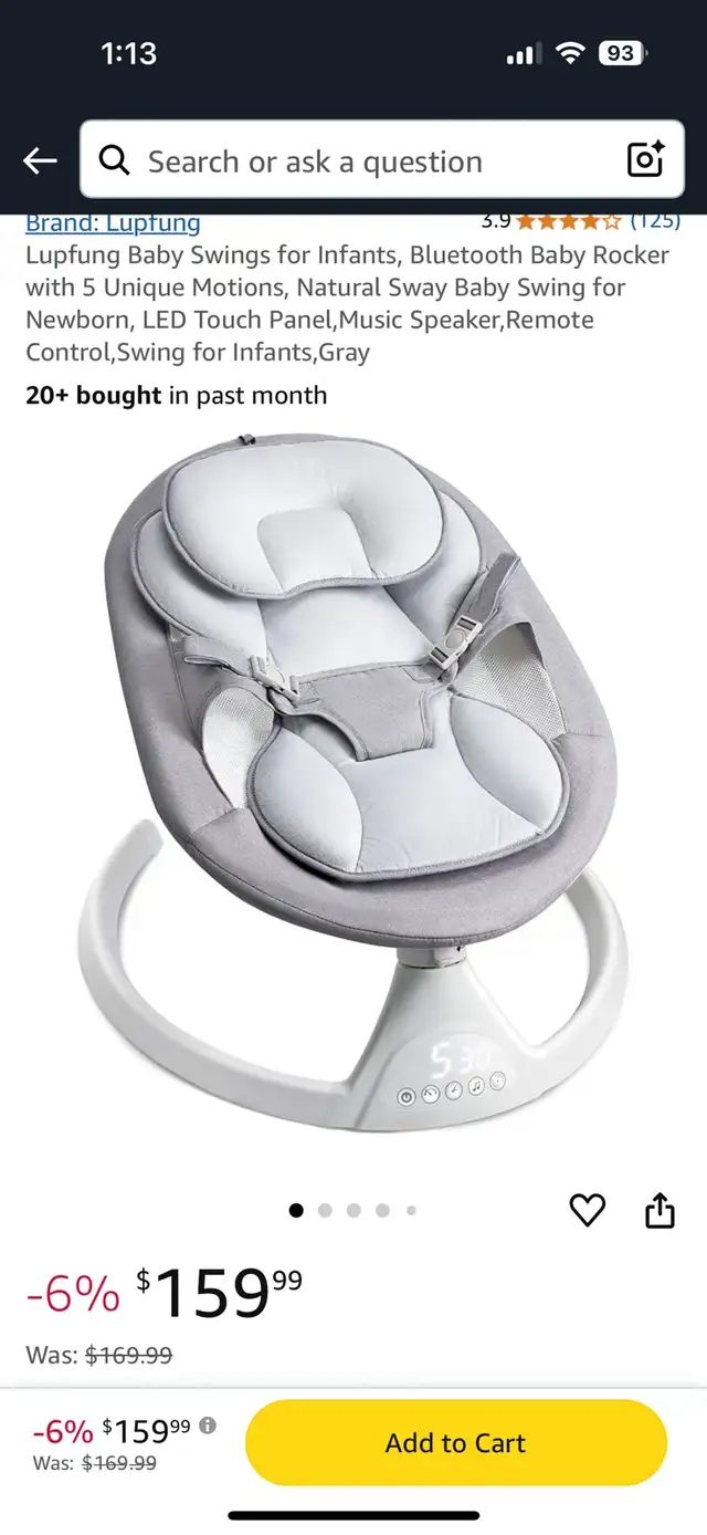 baby swing chair. 0 to 1 year, we had for 2 months in Feeding & High Chairs in Stratford - Image 2