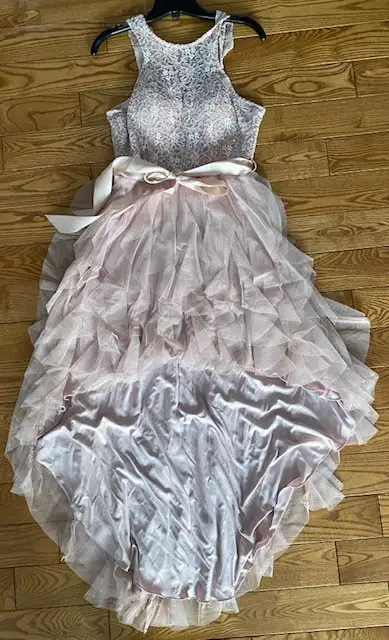 Beautiful LeChateau dress Prom Grad high-low shimmery rose S in Women's - Dresses & Skirts in Edmonton - Image 2