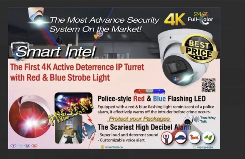 Active Deterrence Siren Security Camera System with installation