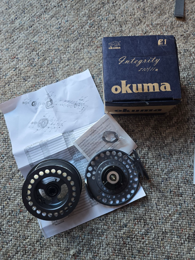 OKUMA SPEY INTEGRITY I10/11a FLY FISHING REEL w SPARE SPOOL, View more