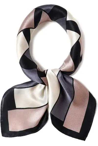 ANDANTINO Square Scarf for Hair-27'' Women Men Natural Silk Neckerchief Digital Printed Headscarf Ca...