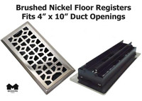 Floor Registers ** 4” x 10” ** Brushed nickel finish