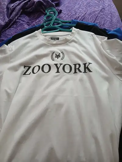 3 Brand new XL zoo york t shirts paid $20 each sell all 3 for $30 colors white black blue