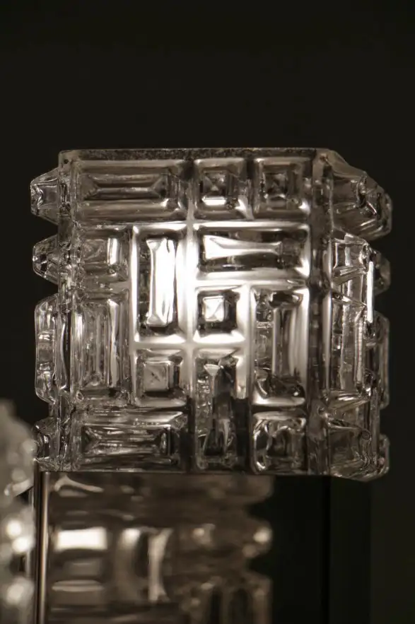 CHANDELIER BY GAETANO SCIOLARI IN GLASS AND CHROME in Indoor Lighting & Fans in City of Toronto - Image 7