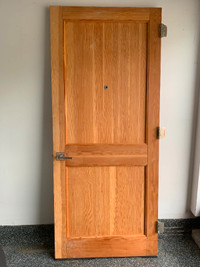 Classic 2 Panel Solid Hardwood Front Door with Hardware