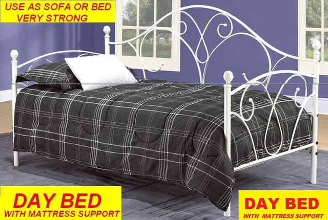 BRAND NEW STRONG METAL DAY BED SINGLE SIZE $279 ONLY. in Bedding in Oakville / Halton Region - Image 2