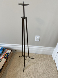PILLAR CANDLE HOLDER - METAL WITH BLACK ACCENTS