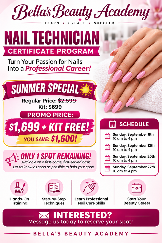 Nail Technician Certificate Program — SUMMER SPECIAL!