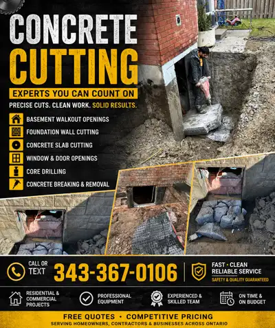 Concrete cutting and coring, View more