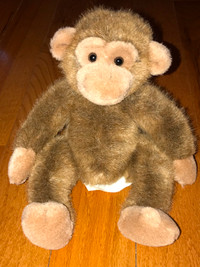 Vintage 1990 Russ Berrie JIMBY Monkey Plush Brown Chimp Toy