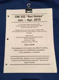 OM 352 Notes Package for U of A 2015 version