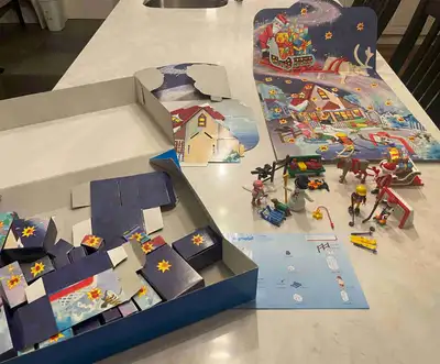 Complete set of Playmobil advent calendar Including Box, instruction, manual and all pieces, Backgro...