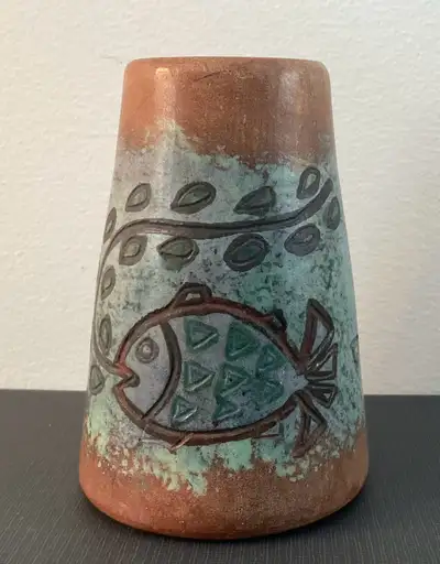 Vintage Handmade PABLO SEMINARIO Pottery Vase Urubamba Peru, View more
