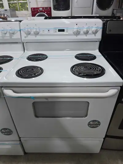 CAN DELIVER GE 30" White Coil Top Stove Oven , View more