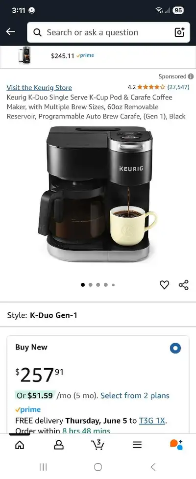 Single Serve and carafe coffee maker, use ground coffee or cake up pods. strong brew, multi brew siz...