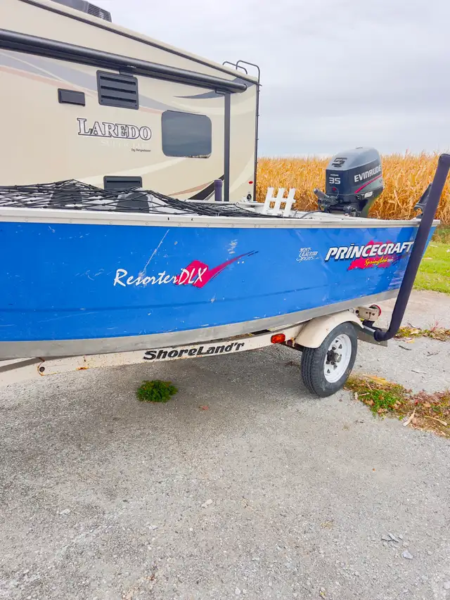 Chaloupe Princecraft 14.5 pieds avec moteur Evinrude 35HP in Powerboats & Motorboats in Longueuil / South Shore - Image 4