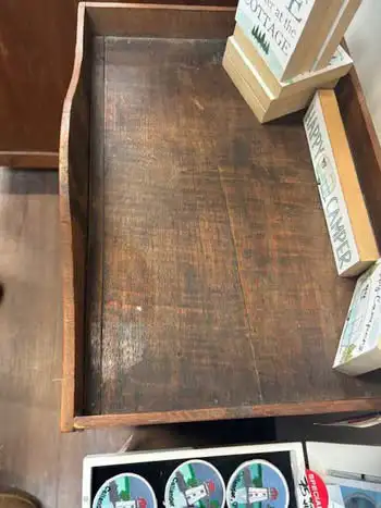 Antique teakwood medicine cabinet• 18x12.5x27” in Bookcases & Shelving Units in North Bay - Image 4
