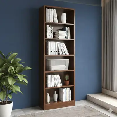 Modern Wood 6-Shelf Tall Bookcase - 60$, View more