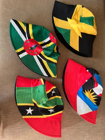 NEW Caribbean Flag Hats $30 each Jamaica, St. Kitts, Dominica , View more