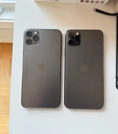 2 iPhone 11 Pro Max black 256gb Good condition always with a case and glass screen protector 80% hea...