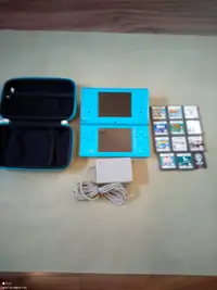 Nintendo DSi Console, Blue. 12 Games/Charger/Case