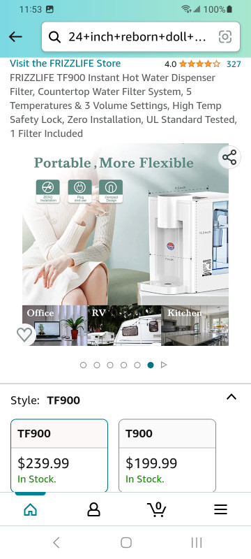 Frizzlife TF900 instant hot water Dispenser.  New in box. in Kitchen & Dining Wares in City of Halifax - Image 2