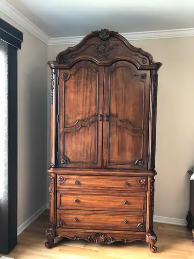 Beatifully crafted solid wood wardrobe or TV unit, View more