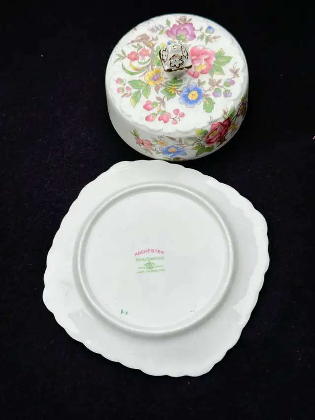 Rare covered butter dish England Bone China Royal Stafford “ Roc63295959010179124