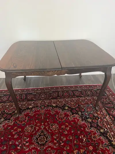 Vintage Dark Wood Dining Table, View more