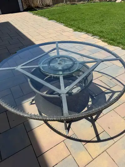 60” Outdoor Glass Patio Table w/ 6 Armchairs, View more