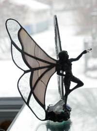 Stained Glass and Pewter Crystal Fairies