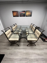 Dinning Table - Glass + 6 Chairs